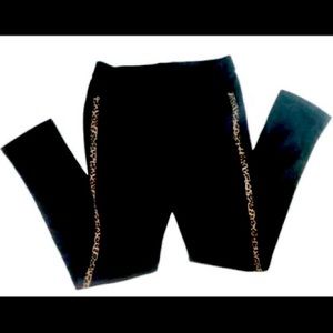 Kids’ Black Pants with Animal Print Stripes on Sides! Size 10/12